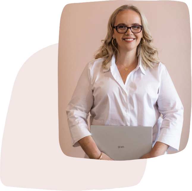 Image of Natasha Sutton holding a laptop